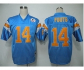 San Diego Chargers #14 Dan Fouts Light Blue Throwback Jersey