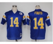 San Diego Chargers #14 Dan Fouts Navy Blue Throwback Jersey