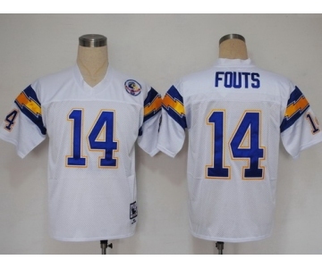 San Diego Chargers #14 Dan Fouts White Throwback Jersey