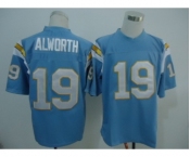 San Diego Chargers #19 Lance Alworth Light Blue Throwback Jersey