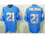 San Diego Chargers #21 LaDainian Tomlinson Light Blue Throwback Jersey