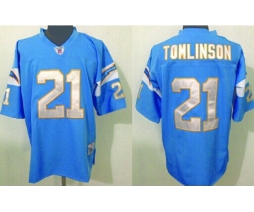 San Diego Chargers #21 LaDainian Tomlinson Light Blue Throwback Jersey