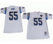 San Diego Chargers #55 Junior Seau White 75TH Throwback Jersey