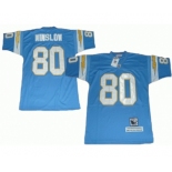 San Diego Chargers #80 Kellen Winslow Light Blue Throwback Jersey