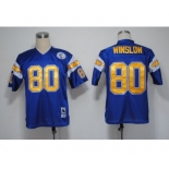 San Diego Chargers #80 Kellen Winslow Navy Blue Throwback Jersey