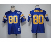 San Diego Chargers #80 Kellen Winslow Navy Blue Throwback Jersey