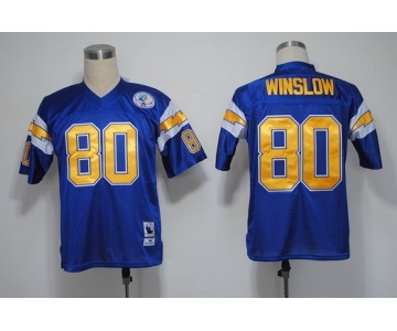 San Diego Chargers #80 Kellen Winslow Navy Blue Throwback Jersey