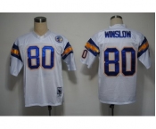 San Diego Chargers #80 Kellen Winslow White Throwback Jersey