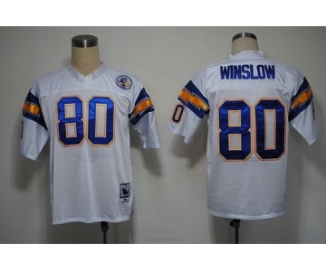 San Diego Chargers #80 Kellen Winslow White Throwback Jersey