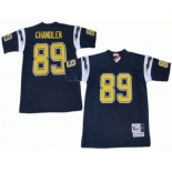 San Diego Chargers #89 Wes Chandler Dark Blue Throwback Jersey