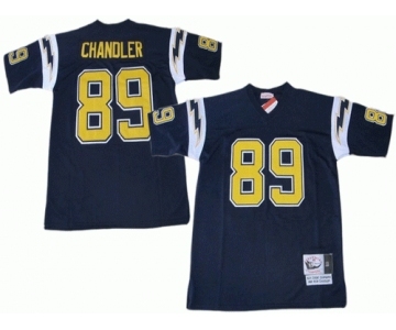 San Diego Chargers #89 Wes Chandler Dark Blue Throwback Jersey