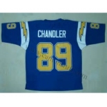 San Diego Chargers #89 Wes Chandler Navy Blue Throwback Jersey