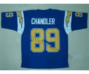 San Diego Chargers #89 Wes Chandler Navy Blue Throwback Jersey