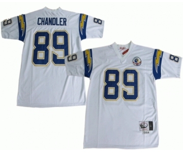 San Diego Chargers #89 Wes Chandler White Throwback Jersey