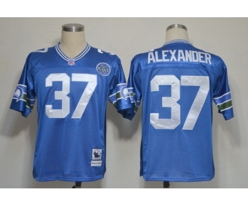 Seattle Seahawks #37 Shaun Alexander Blue Throwback Jersey