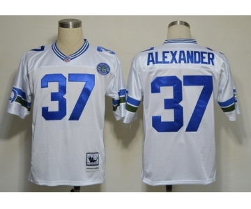 Seattle Seahawks #37 Shaun Alexander White Throwback Jersey