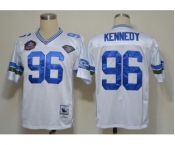 Seattle Seahawks #96 Cortez Kennedy Hall of Fame White Throwback Jersey