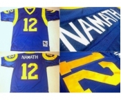 St. Louis Rams #12 Joe Namath Light Blue Throwback Jersey