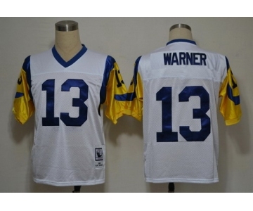 St. Louis Rams #13 Curt Warner White Throwback Jersey