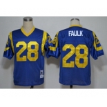 St. Louis Rams #28 Marshall Faulk Light Blue Throwback Jersey