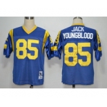 St. Louis Rams #85 Jack Youngblood Light Blue Throwback Jersey