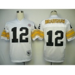 Pittsburgh Steelers #12 Terry Bradshaw White Throwback Jersey