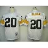 Pittsburgh Steelers #20 Rocky Bleier White Throwback Jersey