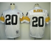 Pittsburgh Steelers #20 Rocky Bleier White Throwback Jersey