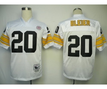 Pittsburgh Steelers #20 Rocky Bleier White Throwback Jersey