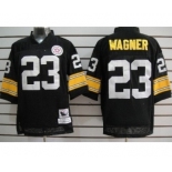 Pittsburgh Steelers #23 Mike Wagner Black Throwback Jersey