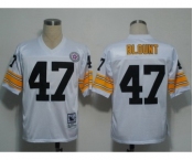 Pittsburgh Steelers #47 Mel Blount White Throwback Jersey