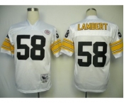 Pittsburgh Steelers #58 Jack Lambert White Throwback Jersey