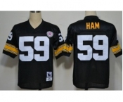 Pittsburgh Steelers #59 Jack Ham Black Throwback Jersey