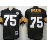 Pittsburgh Steelers #75 Joe Greene Black Throwback Jersey