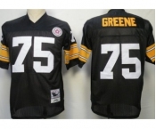 Pittsburgh Steelers #75 Joe Greene Black Throwback Jersey