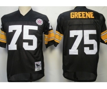 Pittsburgh Steelers #75 Joe Greene Black Throwback Jersey