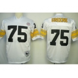 Pittsburgh Steelers #75 Joe Greene White Throwback Jersey