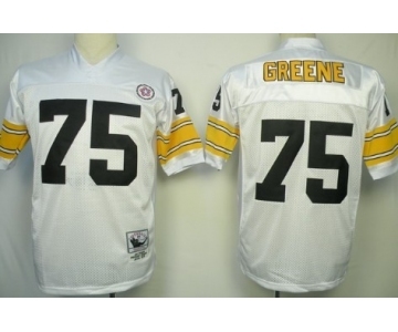 Pittsburgh Steelers #75 Joe Greene White Throwback Jersey