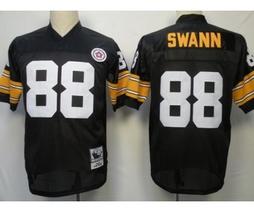 Pittsburgh Steelers #88 Lynn Swann Black Throwback Jersey