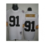 Pittsburgh Steelers #91 Kevin Greene White Throwback Jersey