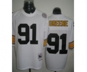 Pittsburgh Steelers #91 Kevin Greene White Throwback Jersey