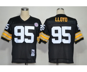 Pittsburgh Steelers #95 Greg Lloyd Black Throwback Jersey