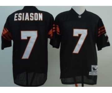 Cincinnati Bengals #7 Boomer Esiason Black Throwback Jersey