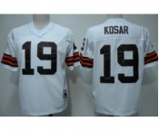 Cleveland Browns #19 Bernie Kosar White Short-Sleeved Throwback Jersey