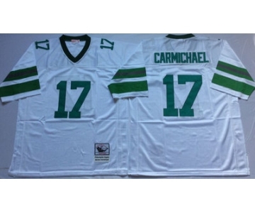 Eagles #17 Harold Carmichael White Throwback Jersey