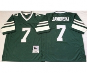 Eagles #7 Ron Jaworski Green Throwback Jersey