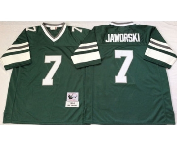 Eagles #7 Ron Jaworski Green Throwback Jersey