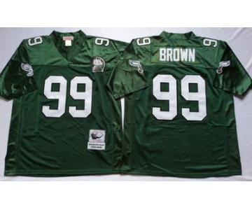 Eagles #99 Jerome Brown Green Throwback Jersey