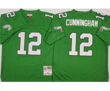 Men's Philadelphia Eagles #12 Randall Cunningham Kelly Green Throwback Football Stitched Jersey