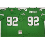 Men's Philadelphia Eagles #92 Reggie White Kelly Green Throwback Football Stitched Jersey